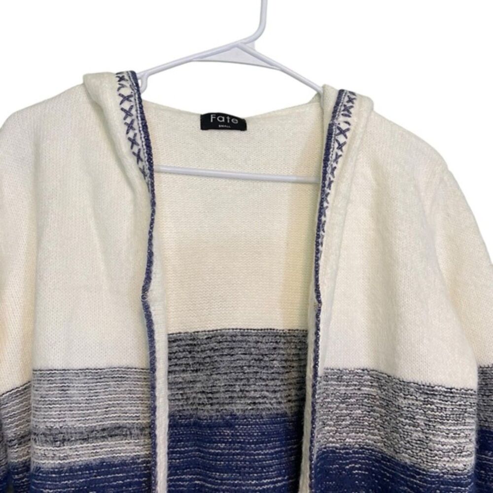 Fate Siana Stitch Hooded Cardigan Sweater NWOT Size Small S - Picture 5 of 13
